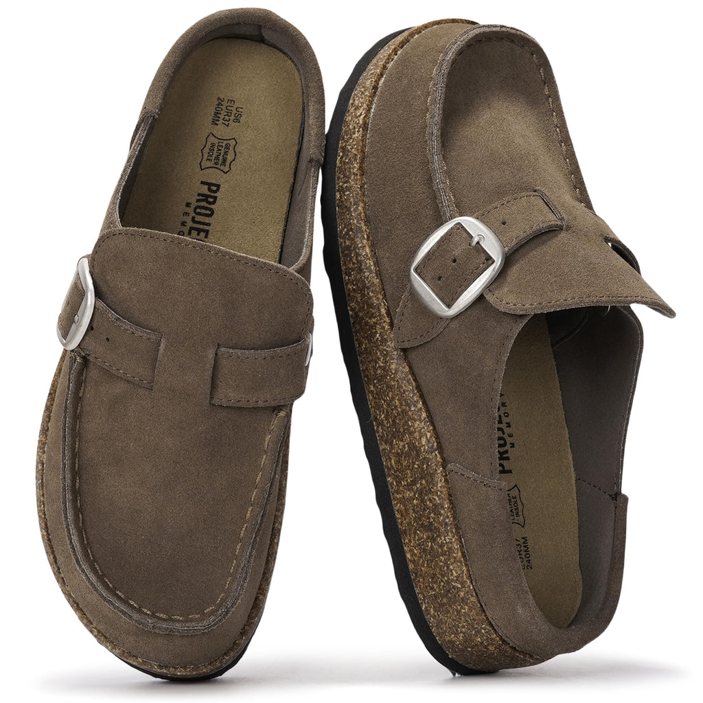 Project Cloud 100% Genuine Leather Moccasin Clogs for Women Fall Shoes