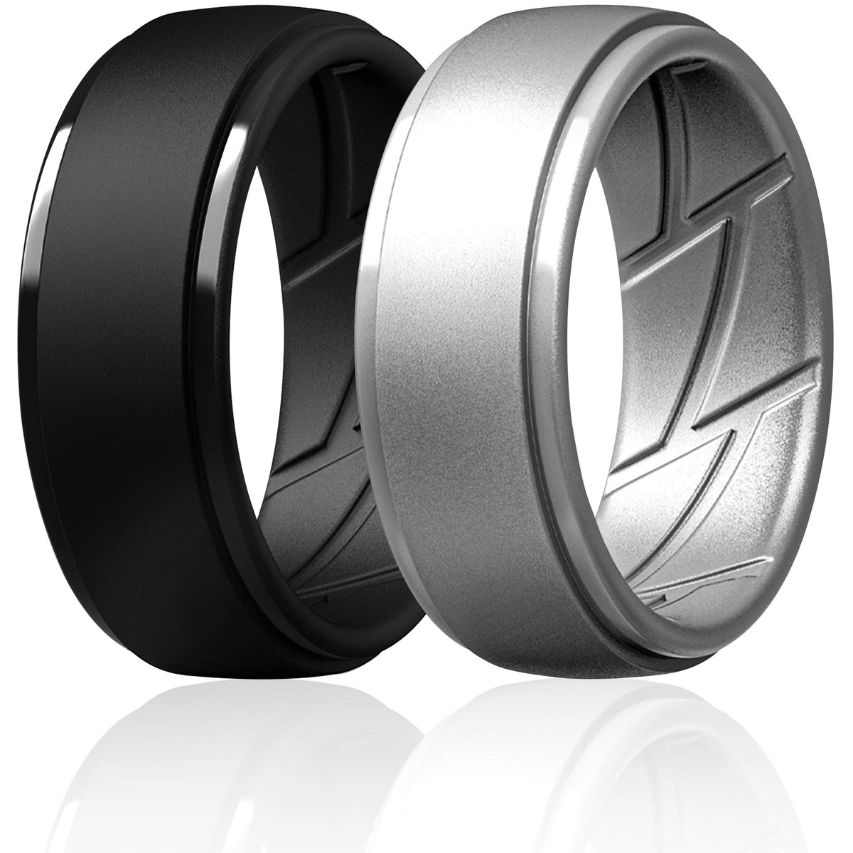 ThunderFit Men's Silicone Rings, Breathable Rubber Bands, 10mm Wide