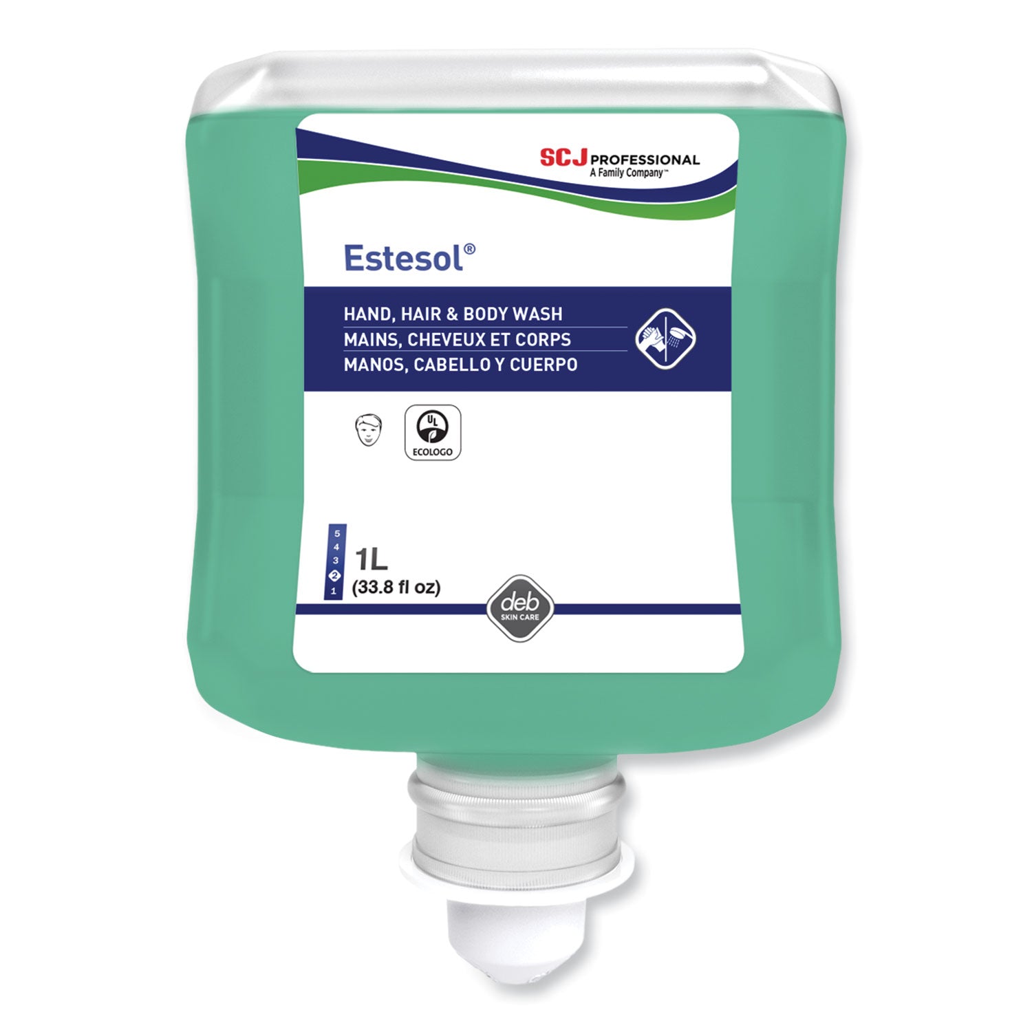 SC Johnson Professional Estesol Hand, Hair and Body Cleaner Manual Cartridge, Rainforest Scent, 1 L Cartridge Refill, 6/Carton