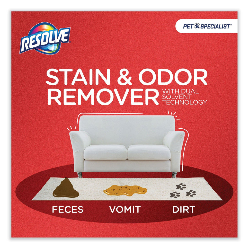 RESOLVE Pet Specialist Stain and Odor Remover, Citrus, 32 oz Trigger Spray Bottle, 12/Carton
