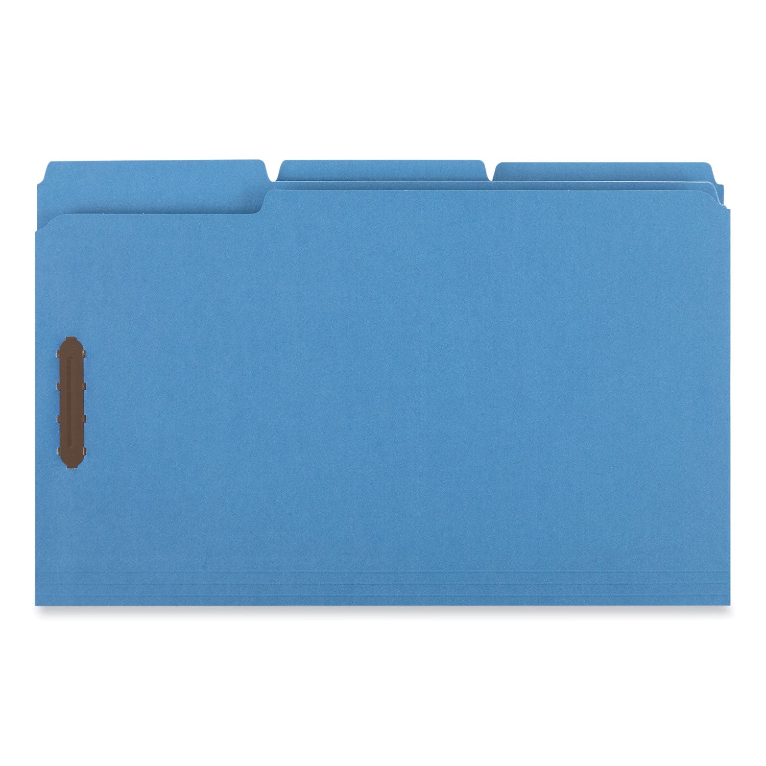 Universal Deluxe Reinforced Top Tab Fastener Folders, 2 Fasteners, Legal Size, Blue Exterior, 50/Box