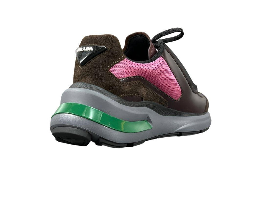 Prada Brushed Leather Bike Fabric Suede Garnet "Peony Pink"