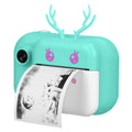Kids Instant Print Camera 2.4in Digital Zero Ink Selfie Camera 1080P HD Video Recorder Toddler Camera with Dual Lens 3 Roll Print Papers Cute Stickers