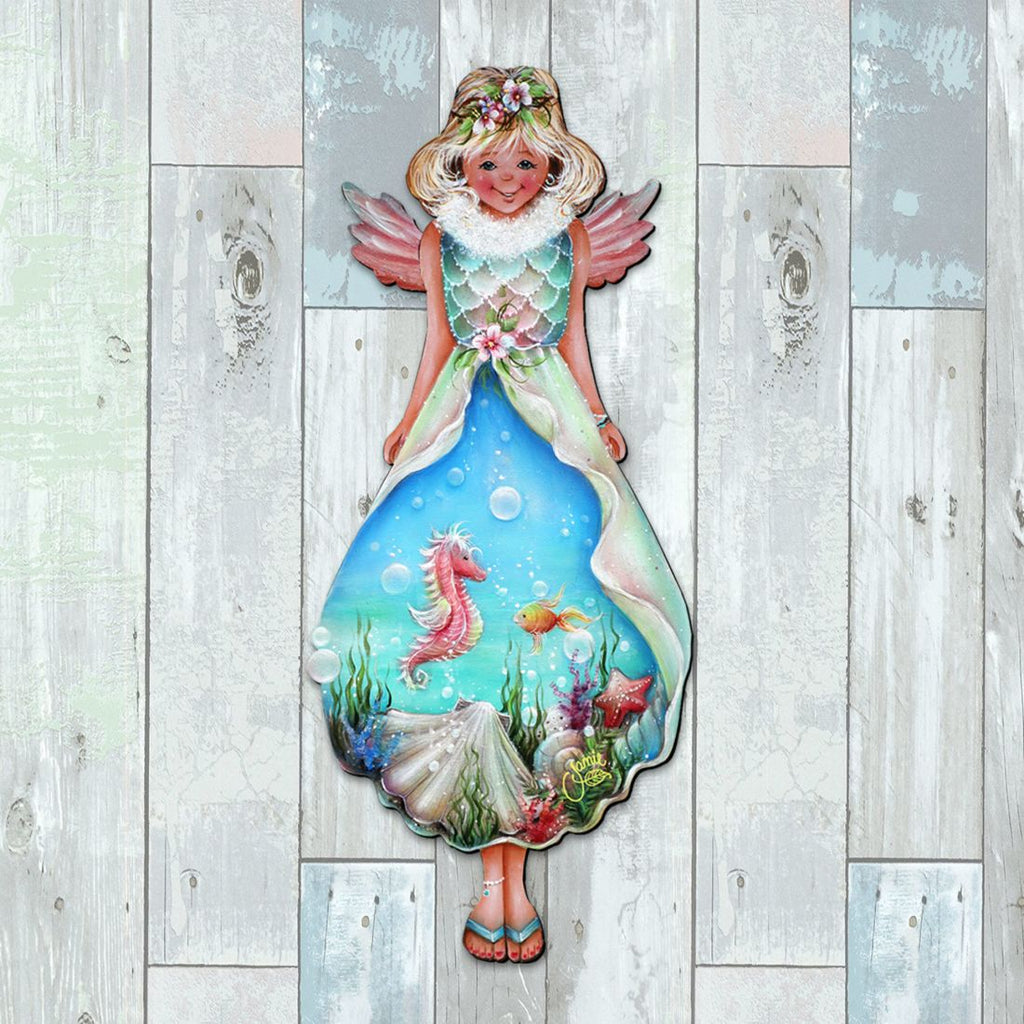Beach Blessing Angel Coastal Door Decor by Jamie Mills-Price - Coastal Holiday Decor - 8457901H