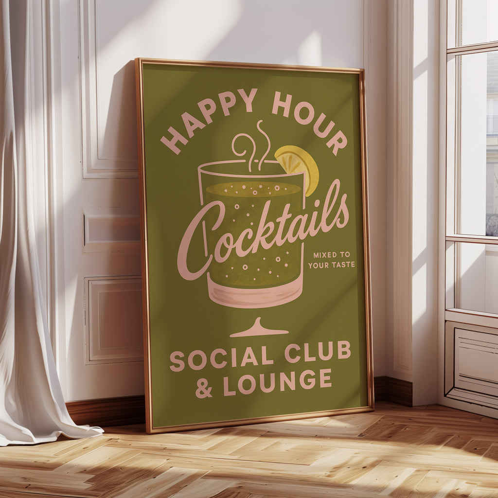 Happy Hour Cocktails Lounge Print