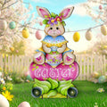 Handcrafted Easter Yard Decor - Easter Bunny Outdoor  Decoration by Jamie Mills-Price - Rustic Spring Decor - 8652826F-MP