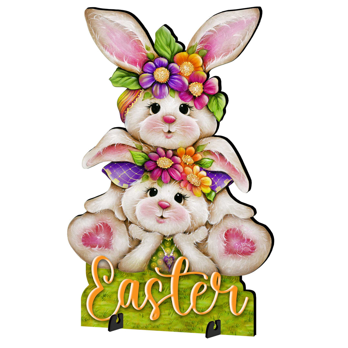 Easter Bunny Outdoor Decoration - Handcrafted Spring Yard Decor by Jamie Mills-Price - Rustic Bunny Art - 8652828F-MP