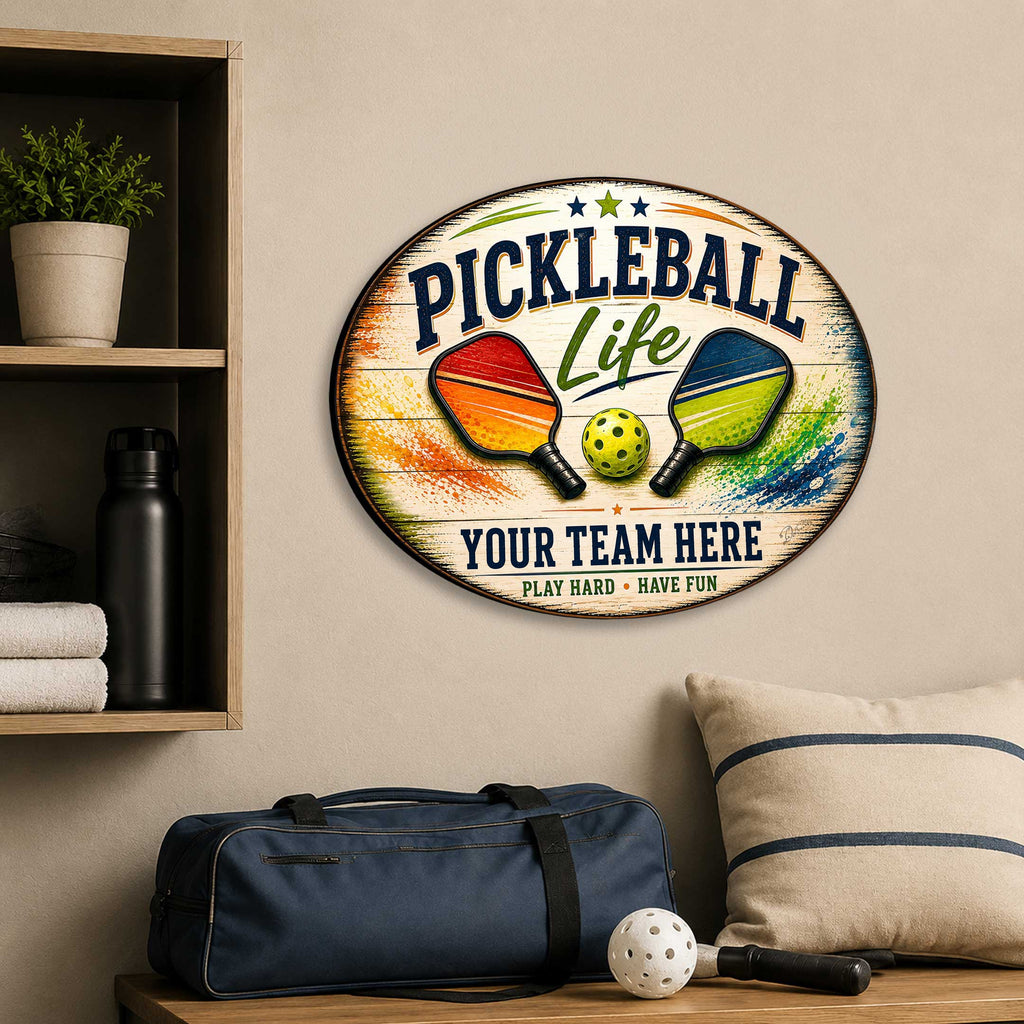 Personalized Pickleball Life Wall Decor – Custom Pickleball Name Sign – 22x18 Sports Wall Art by G.Debrekht - 8652879H
