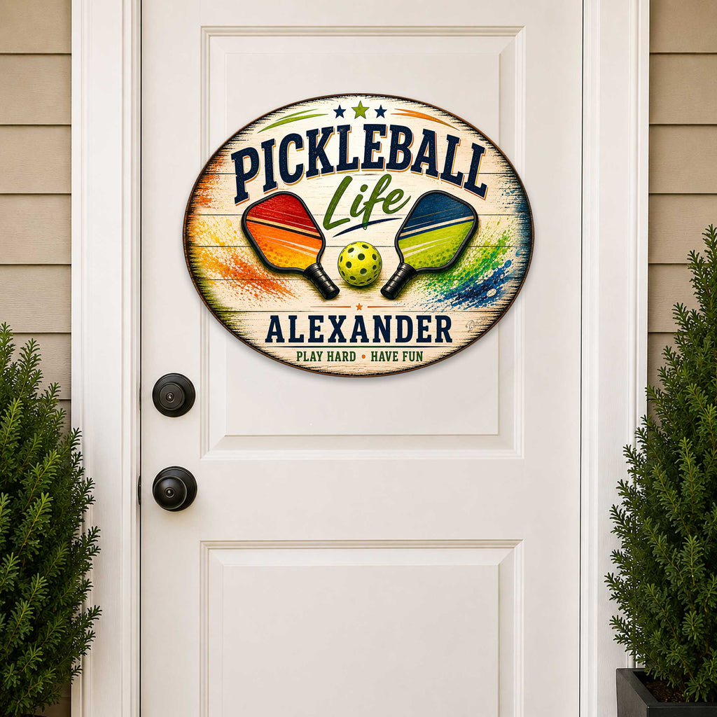 Personalized Pickleball Life Wall Decor – Custom Pickleball Name Sign – 22x18 Sports Wall Art by G.Debrekht - 8652879H