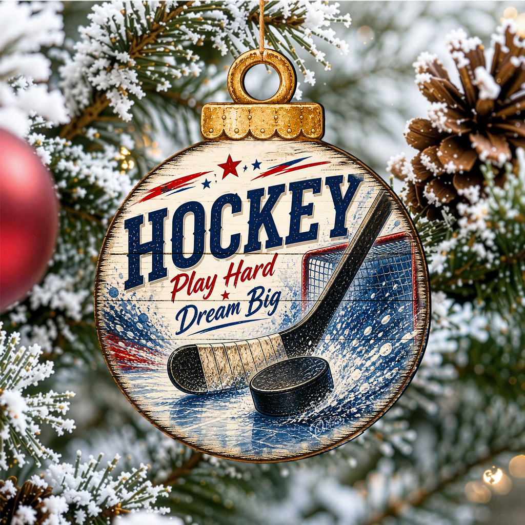 Personalized Hockey Christmas Ornament – Hockey Player Gift – Custom Sports Ornament by G.Debrekht - 8652886
