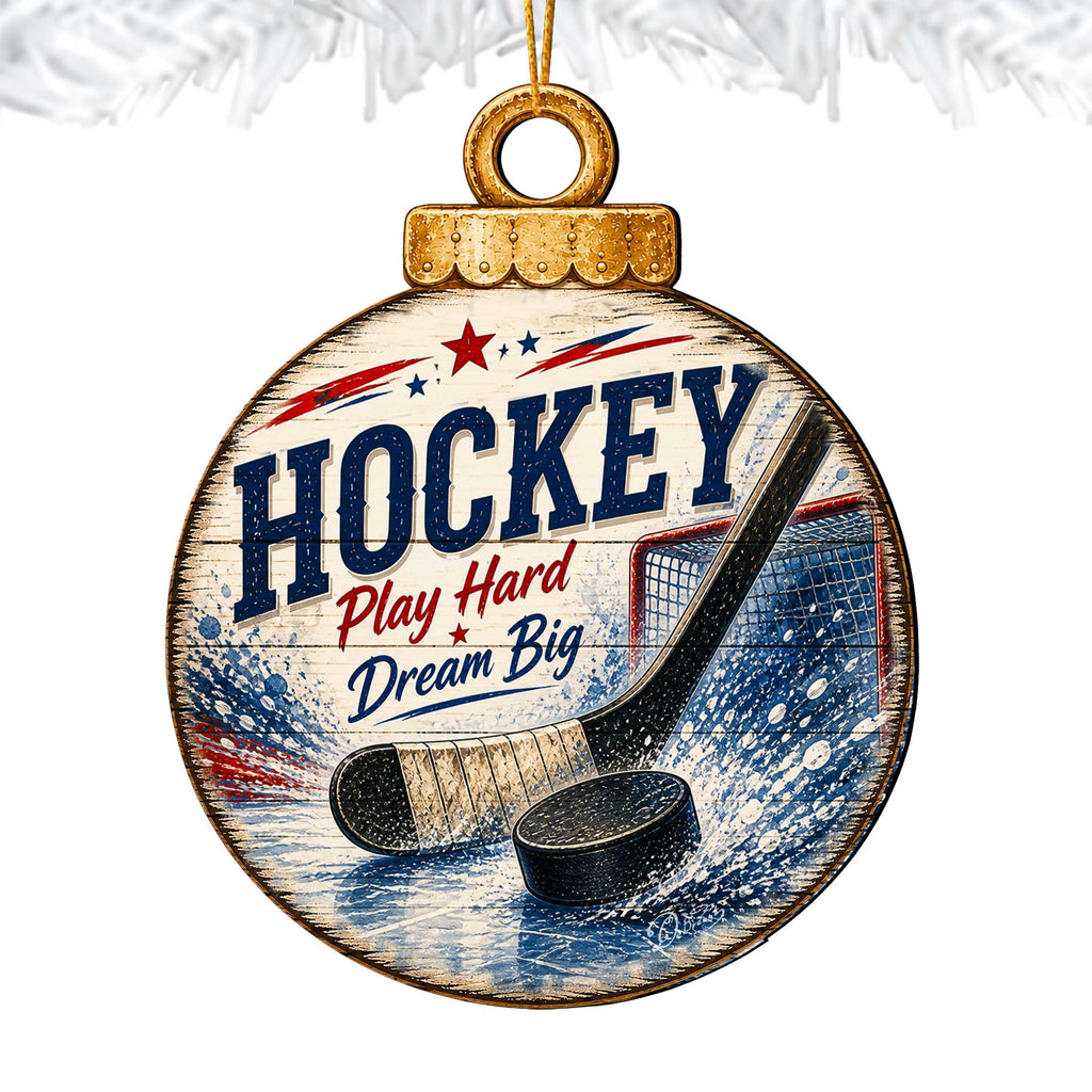 Personalized Hockey Christmas Ornament – Hockey Player Gift – Custom Sports Ornament by G.Debrekht - 8652886