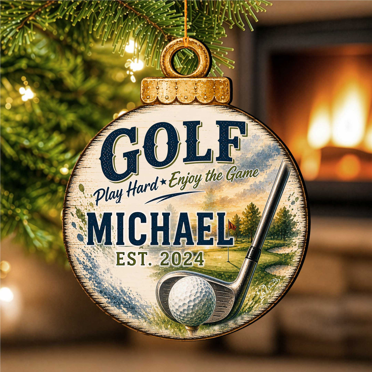 Personalized Golf Christmas Ornament – Custom Golfer Ornament – Golf Lover Gift – Golf Tree Ornament – Sports Christmas Keepsake by G.Debrekht - 8652888