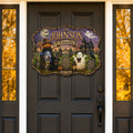 Personalized Halloween Family Wooden Door Hanger – Handcrafted Wooden Fall Door Décor by G. Debrekht - 8652893H