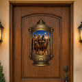 Three Wise Men Nativity Christmas Wooden Door Hanger – Ornate Lantern Holiday Door Décor by G. DeBrekht – 8652906H