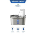 Zampa Square Battery Stainless Steel Automatic Water Fountain 2.8L