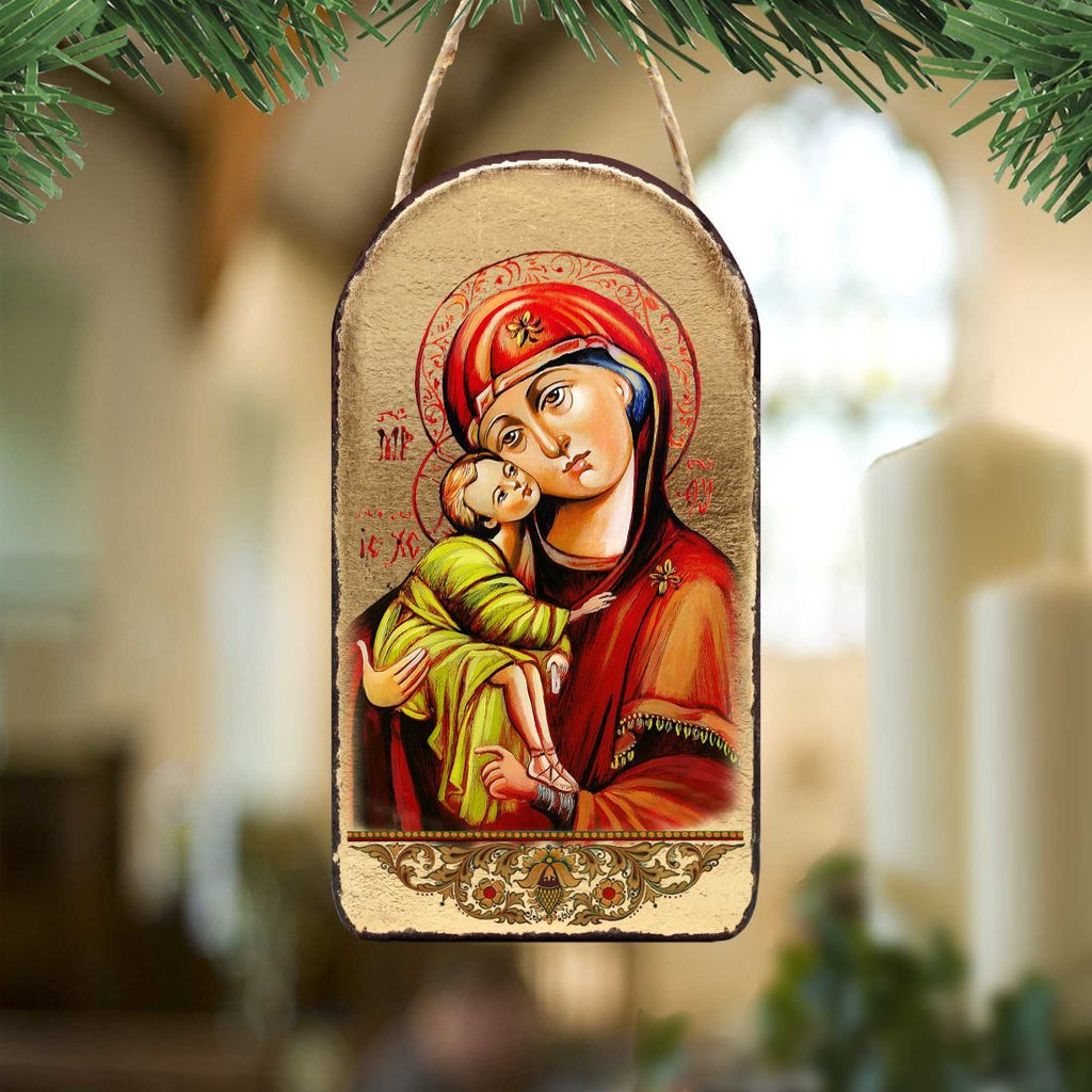 Holy Virgin Mary Religious Orthodox Sacred Icon Ornament - Inspirational Icon Décor - 87011