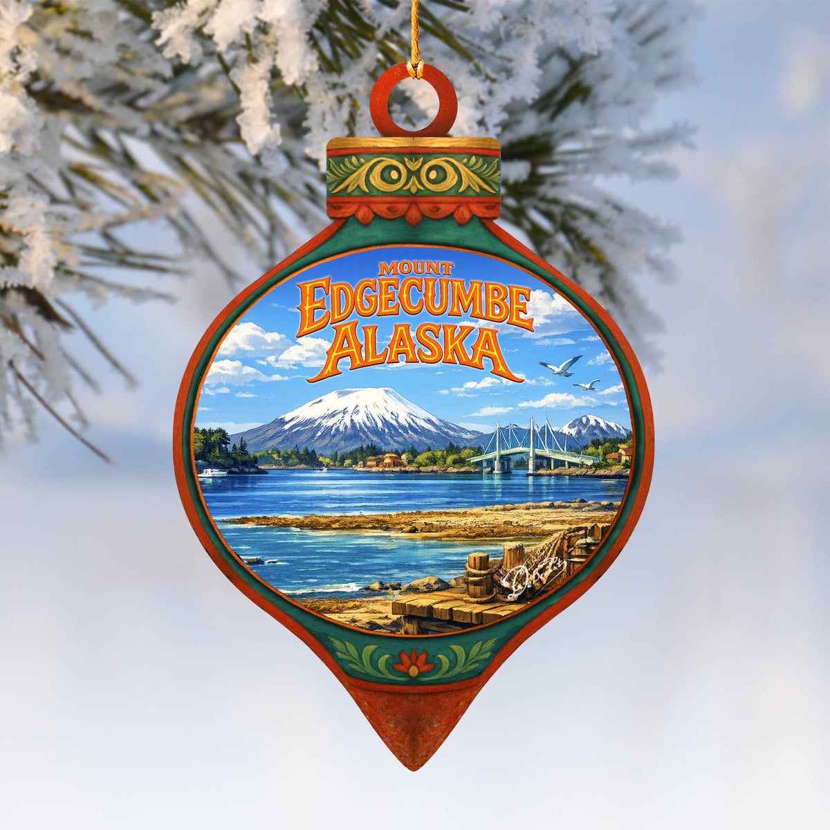 Alpine Wilderness Wooden Ornament – Wildlife Décor by G. DeBrekht - Wildlife Holiday Décor - 8710169