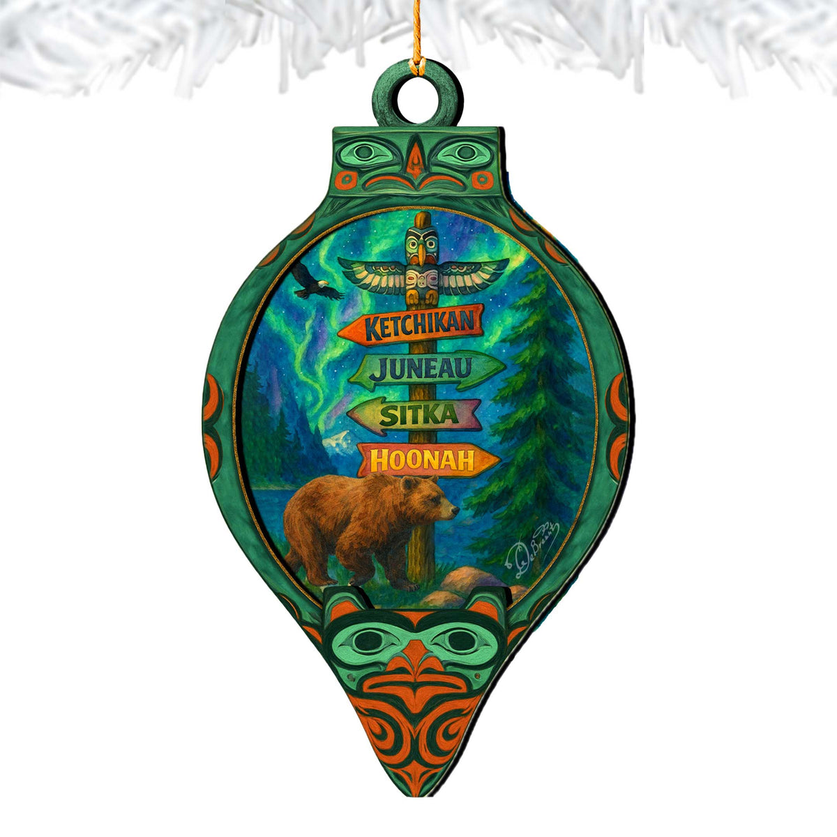 Forest Spirit Totem Wooden Ornament – Wildlife Décor by G. DeBrekht - Wildlife Holiday Décor - 8710171