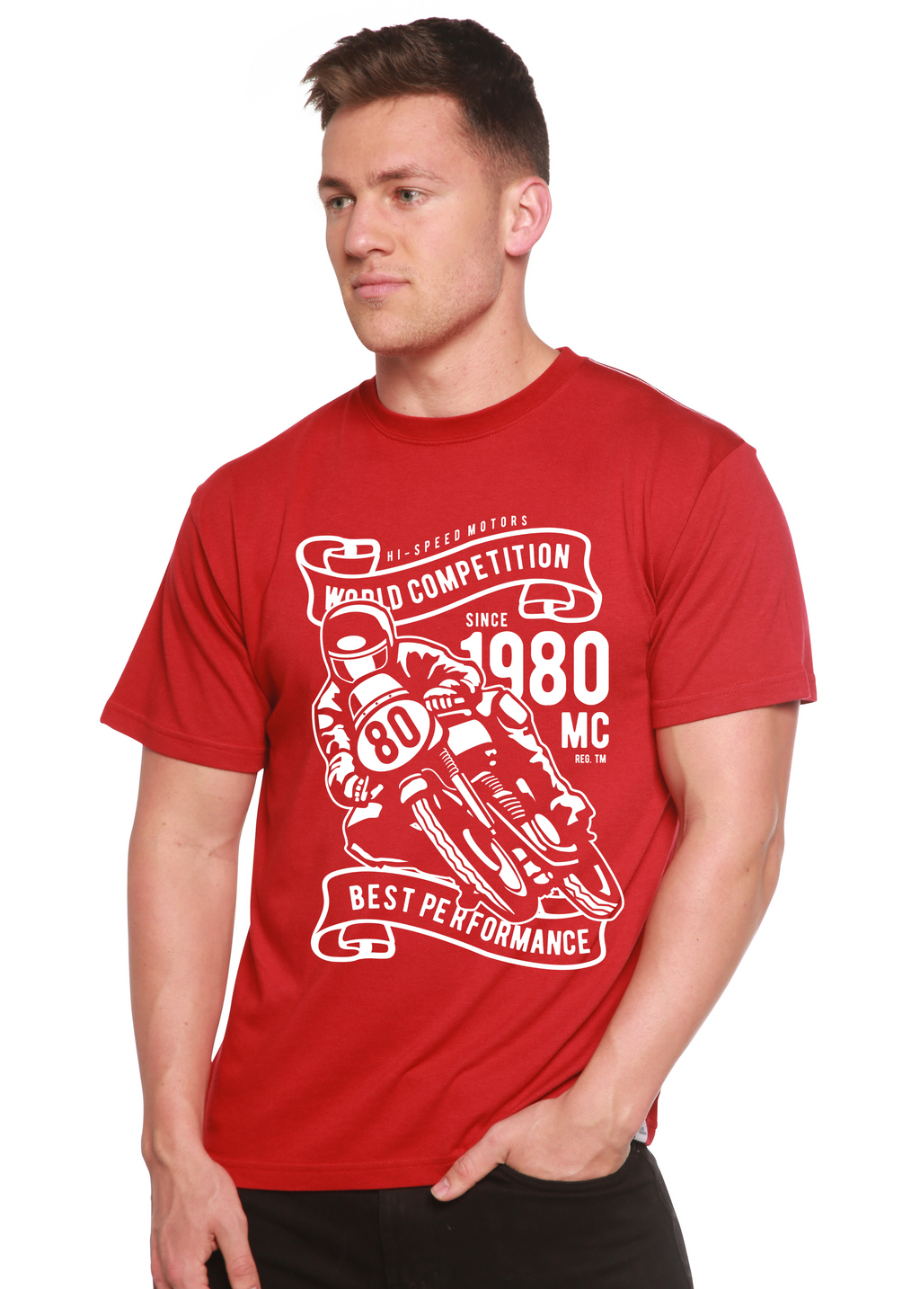 World Competition Men's Bamboo Viscose/Organic Cotton Short Sleeve Graphic Graphic T-Shirt