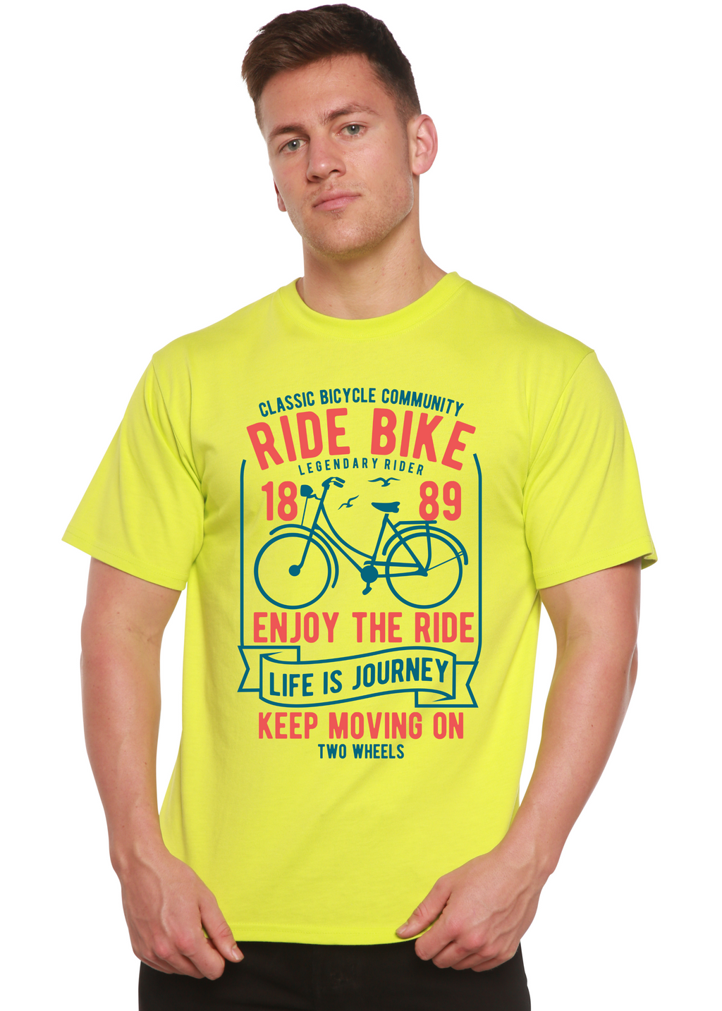 Ride Bike Spun Bamboo® Men's Bamboo Viscose/Organic Cotton Short Sleeve Graphic T-Shirt