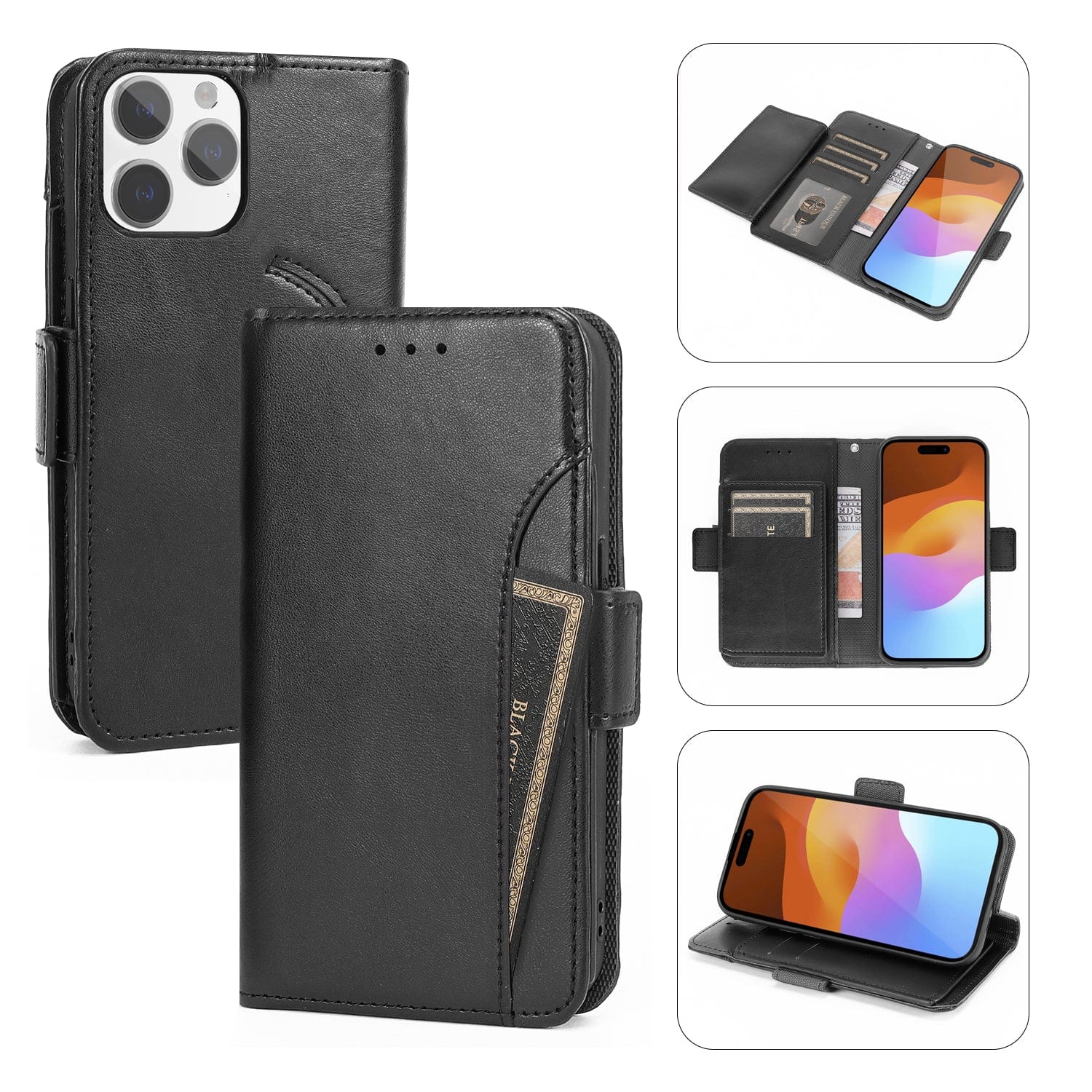 iPhone 15 Pro Max Leather Wallet Case with MagSafe - Card Holder | Indy Series