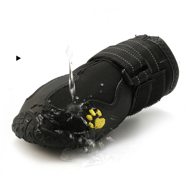 Dog Waterproof Rubber Boots 4-Pack — Black & Red, Sizes 1–8