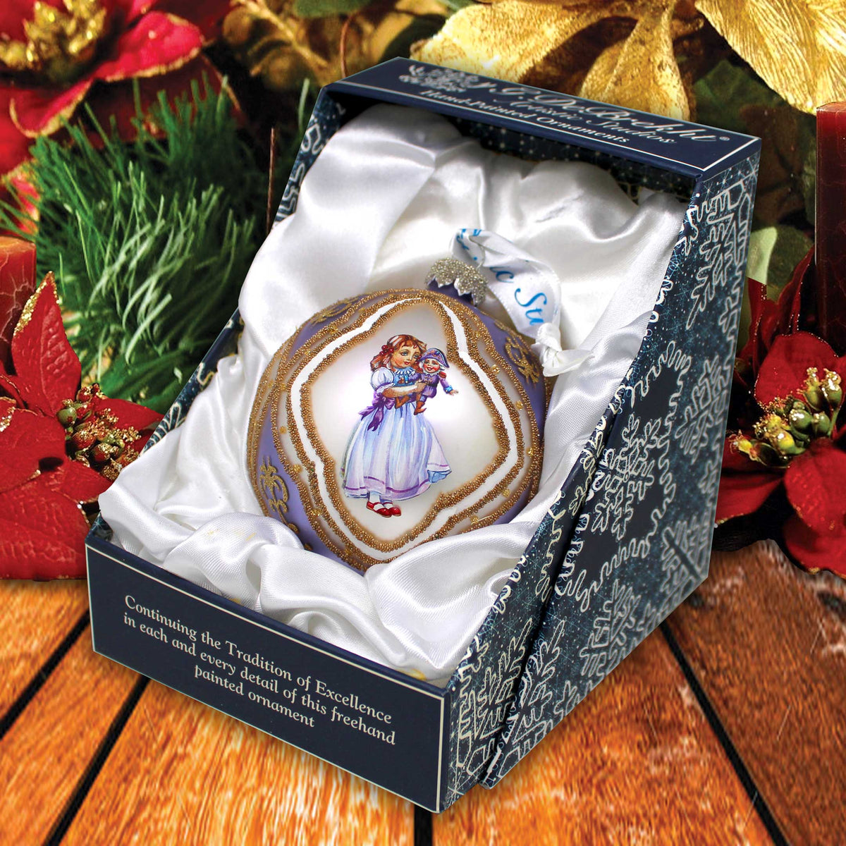 Nutcracker Ball Glass Ornament, Santa & Christmas Decor - 73741 by G. DeBrekht