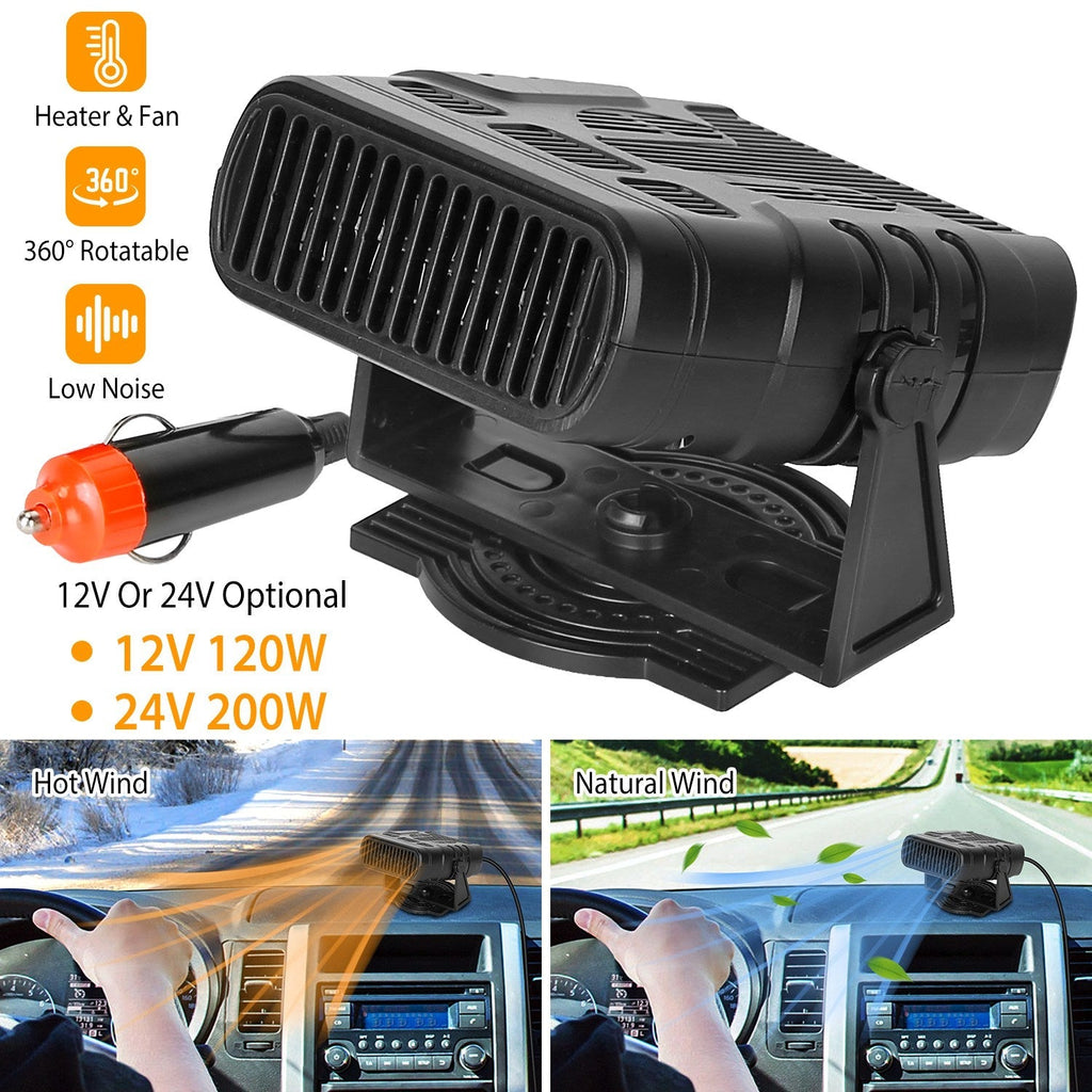 24V 200W Portable Car Heater Fan Defroster Demister