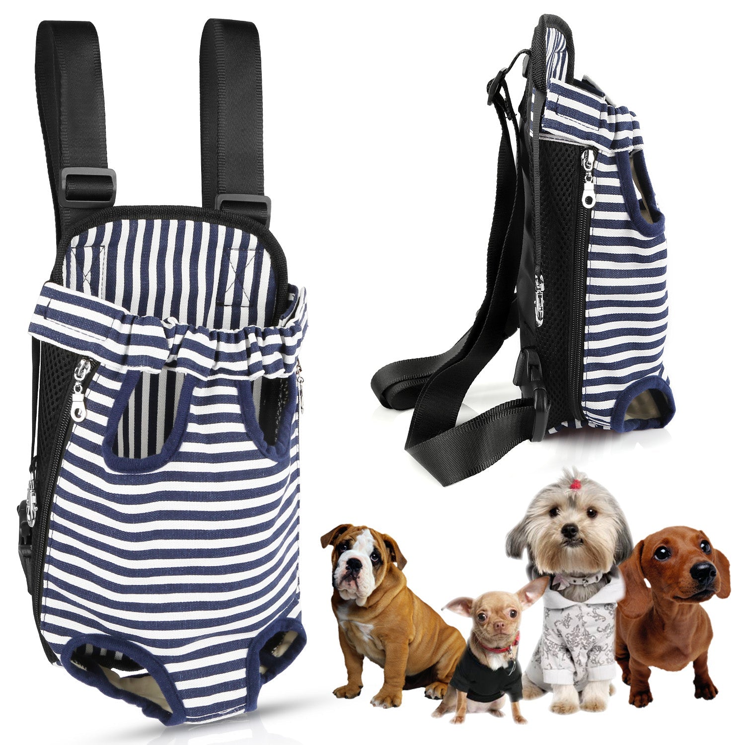 Dog Carrier Backpack Legs Out Front Pet Backpack Carrier Travel Bag Adjustable Shoulder Straps for Hiking Camping Shopping Biking