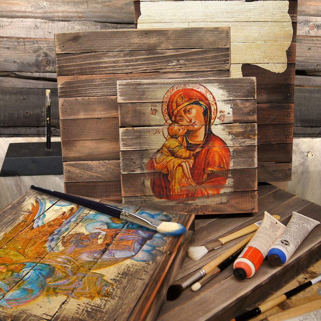 Maria Magdalena Icon - Handcrafted Wooden Gold Plated Religious Wall Art Decor - Inspirational Icon Decor - 86014-2