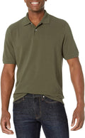Amazon Essentials Men's Regular-Fit Cotton Pique Polo Shirt, Short Sleeve (Available in Big & Tall)