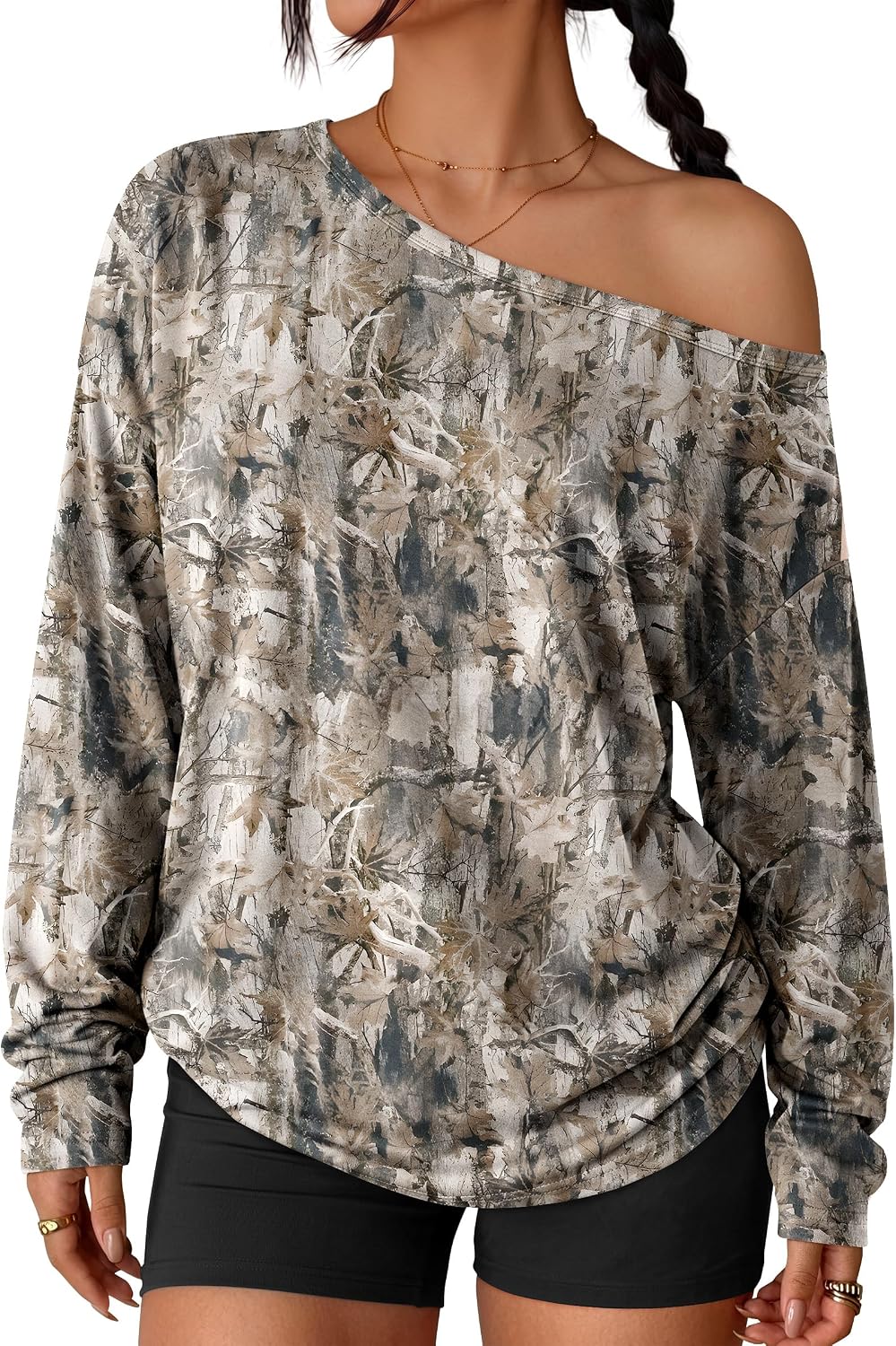 Trendy Queen Womens Off The Shoulder Oversized Tops
