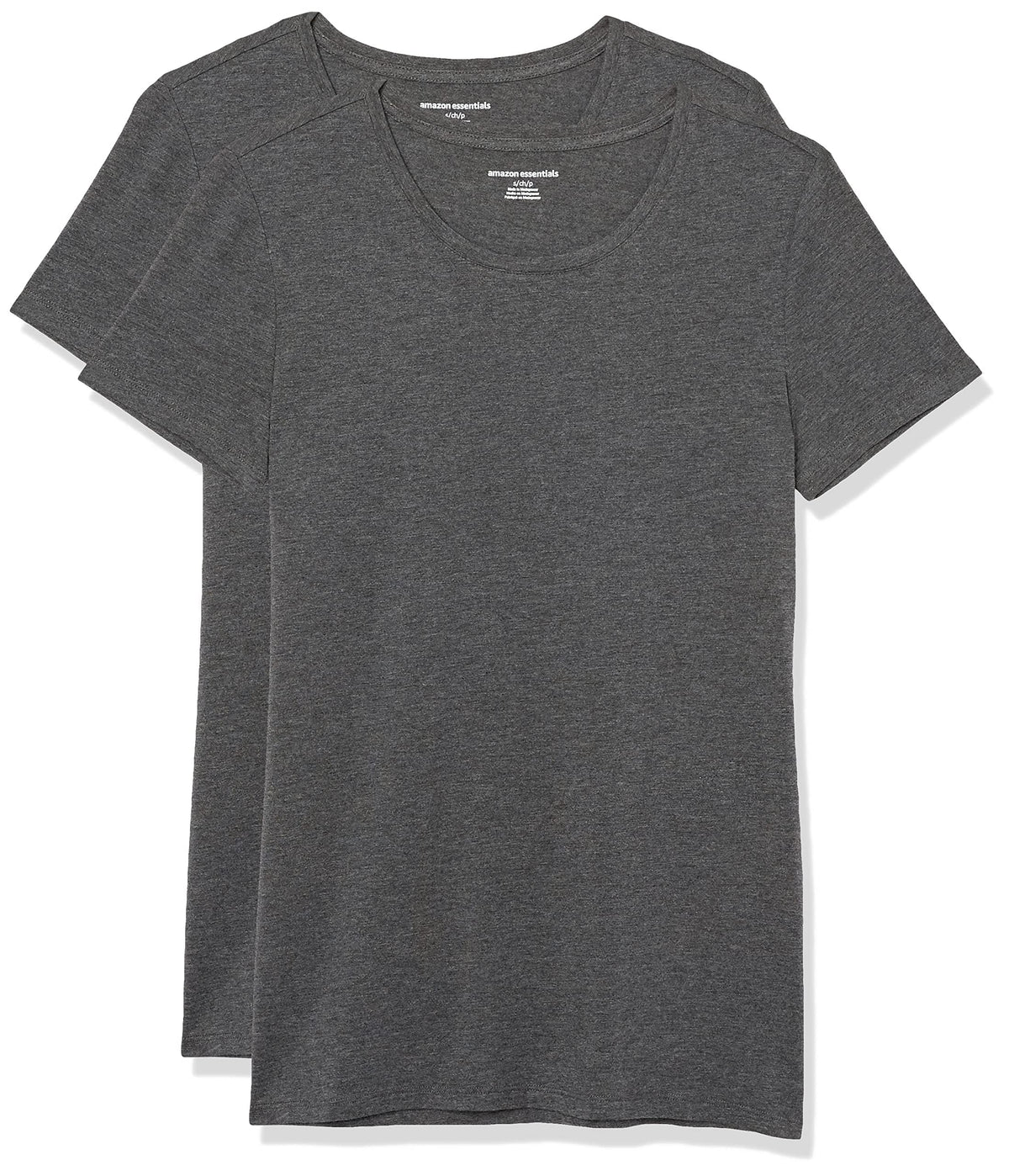 Amazon Essentials Women's Regular-Fit Short-Sleeve Crewneck T-Shirt, Cotton Modal Blend, Pack of 2