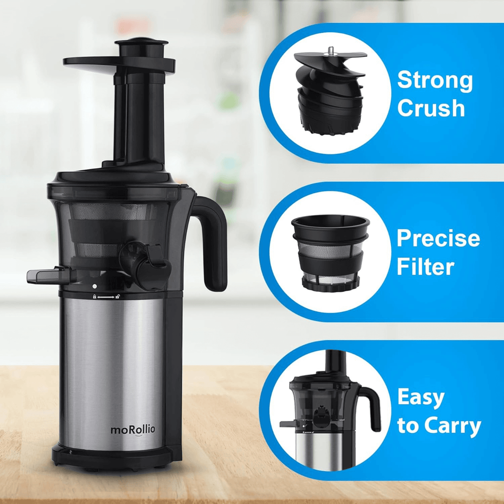 moRollio 45RPM Cold Press Slow Masticating Juicer