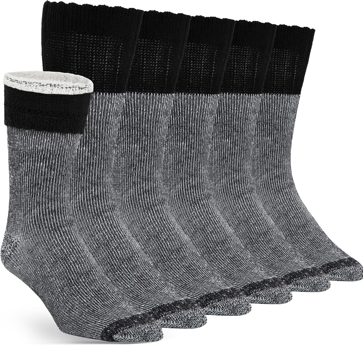 Alvada Mens Merino Wool Crew Socks Thermal and Warm Socks for Winter Work Hiking Running 3 Pairs