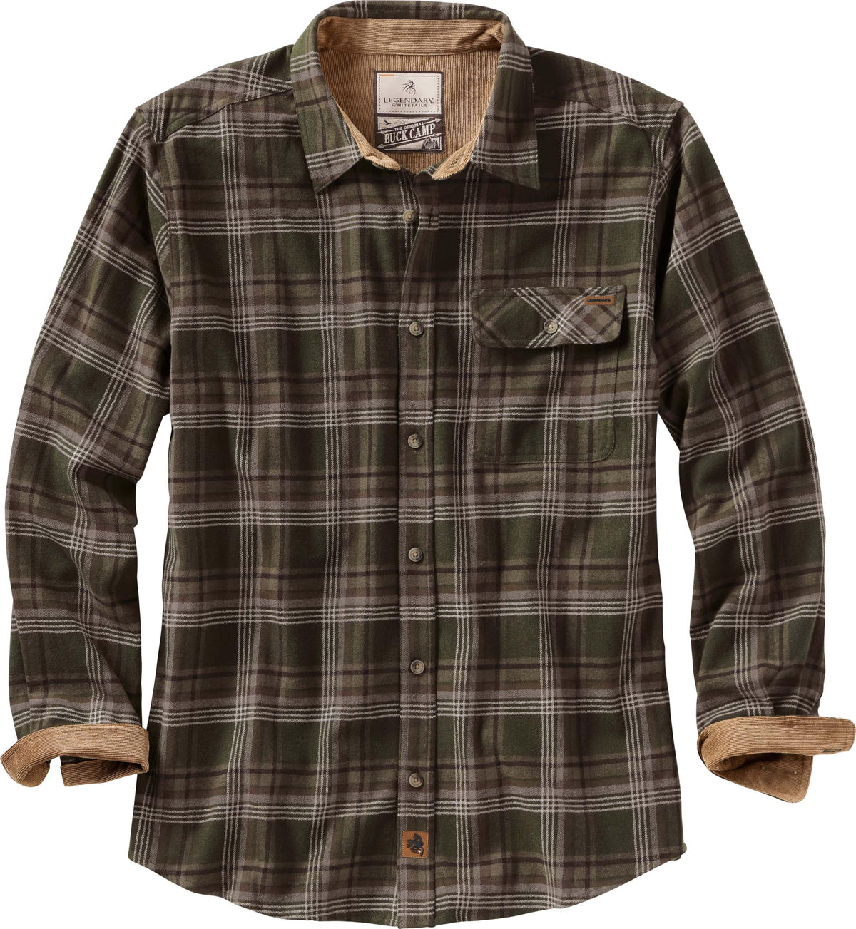 Legendary Whitetails Mens Flannel Long Sleeve Button Down 100% Cotton Shirt