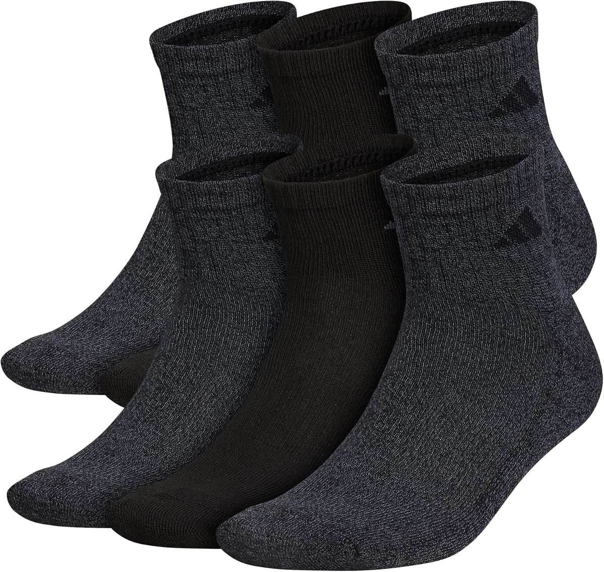 adidas Men's Athletic Cushioned Quarter Ankle Socks 6 Pairs