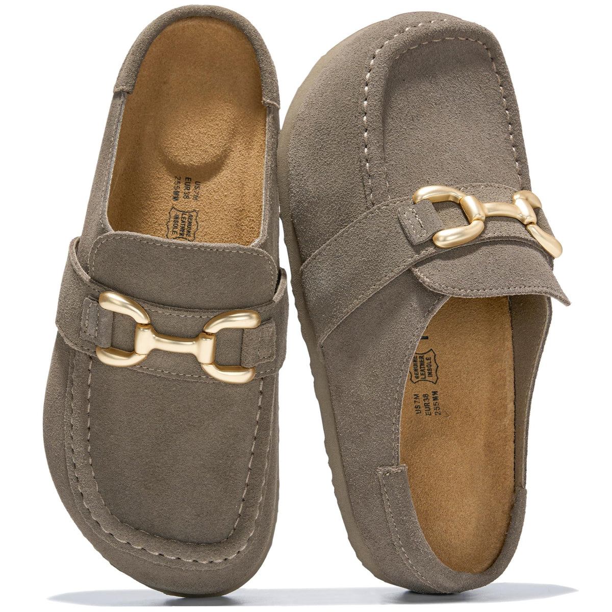 Project Cloud 100% Genuine Leather Moccasin Clogs for Women Fall Shoes