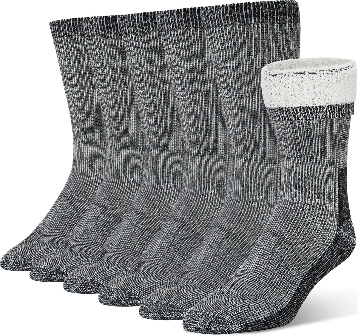 Alvada Mens Merino Wool Crew Socks Thermal and Warm Socks for Winter Work Hiking Running 3 Pairs