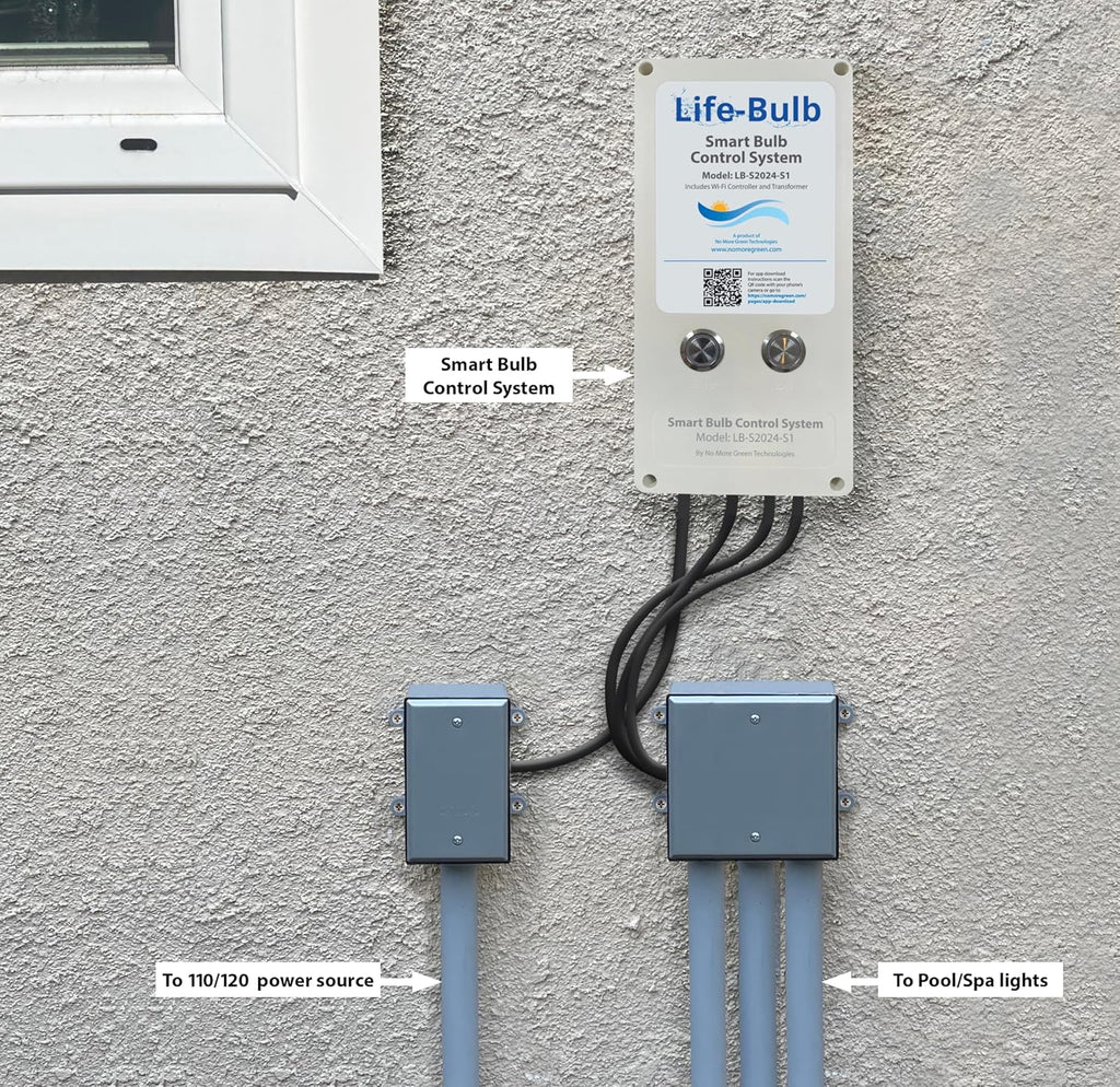 Life-Bulb Smart Color LED Pool Replacement Bulb System (E26 Base) | 120V System to 12V Wi-Fi Conversion | Lifetime Replacement Program