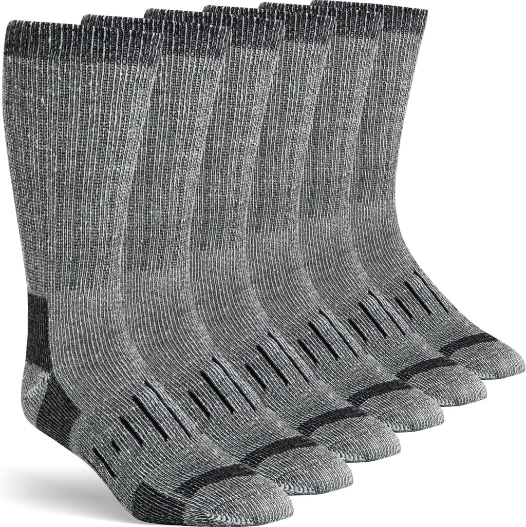 Alvada Mens Merino Wool Crew Socks Thermal and Warm Socks for Winter Work Hiking Running 3 Pairs