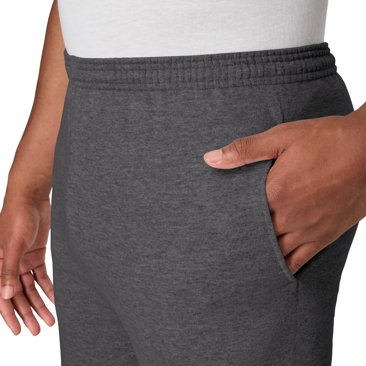 Hanes Men's EcoSmart Sweatpants, Athletic Lounge Pants with Pockets, Open Hem Bottom, Fleece Pants