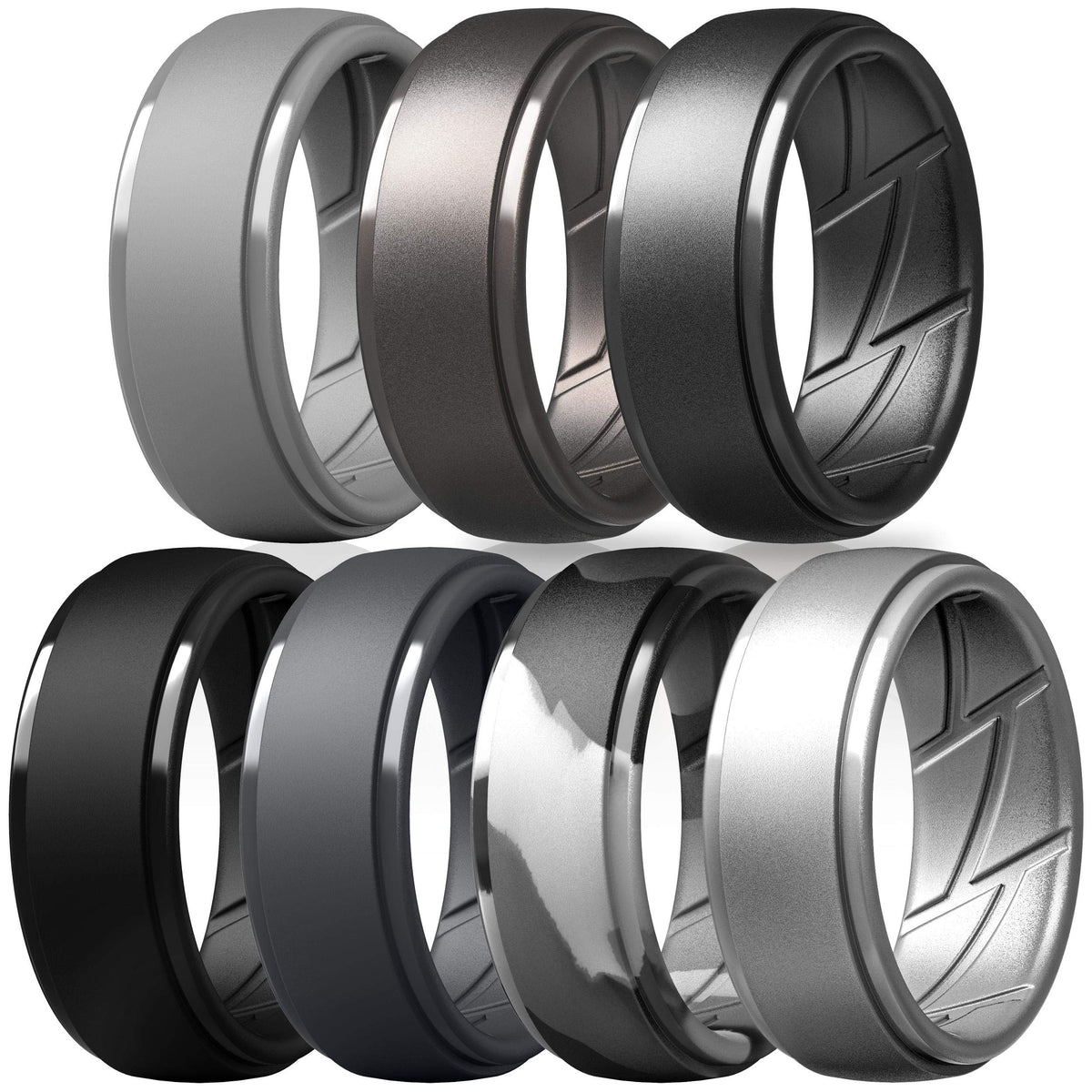 ThunderFit Men's Silicone Rings, Breathable Rubber Bands, 10mm Wide