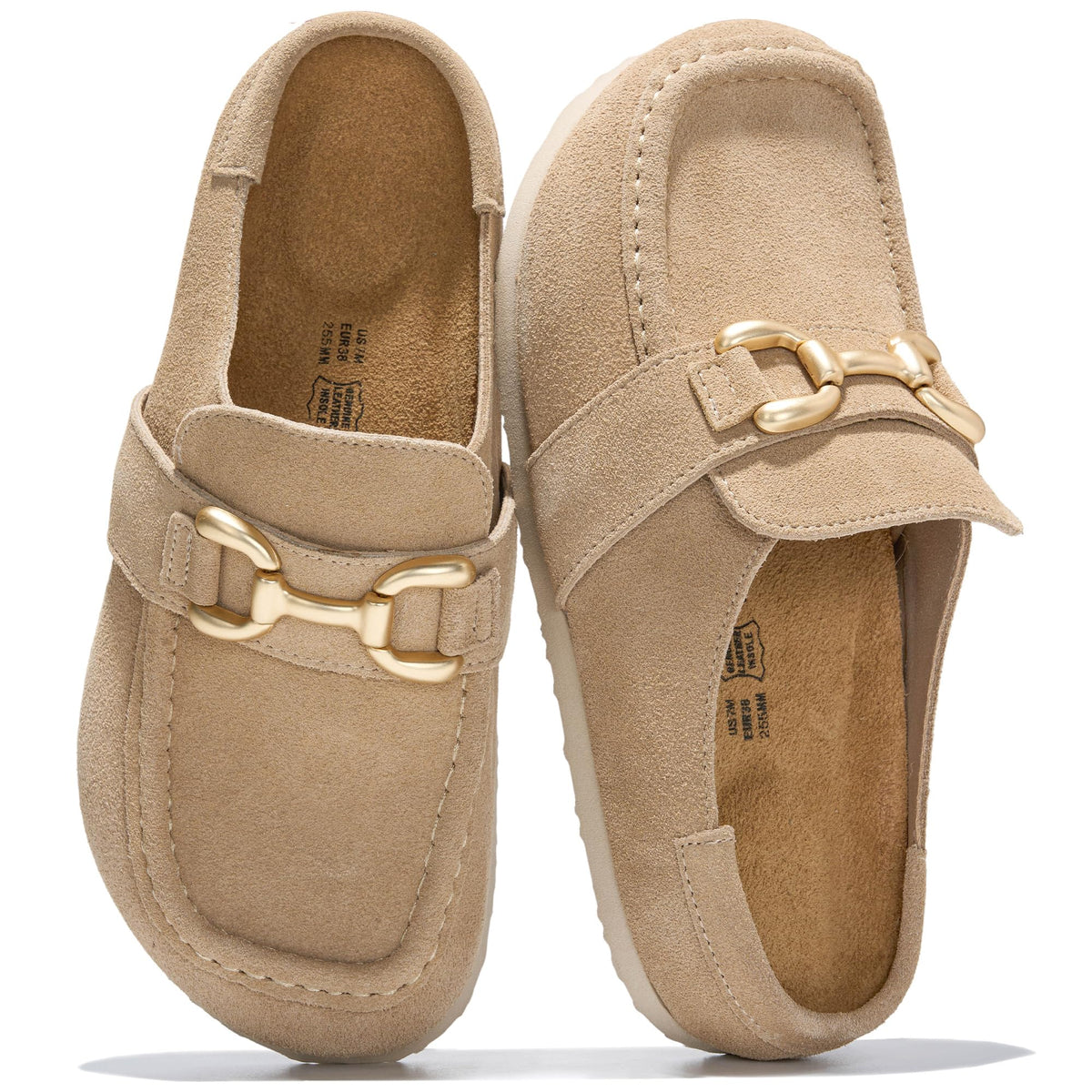 Project Cloud 100% Genuine Leather Moccasin Clogs for Women Fall Shoes