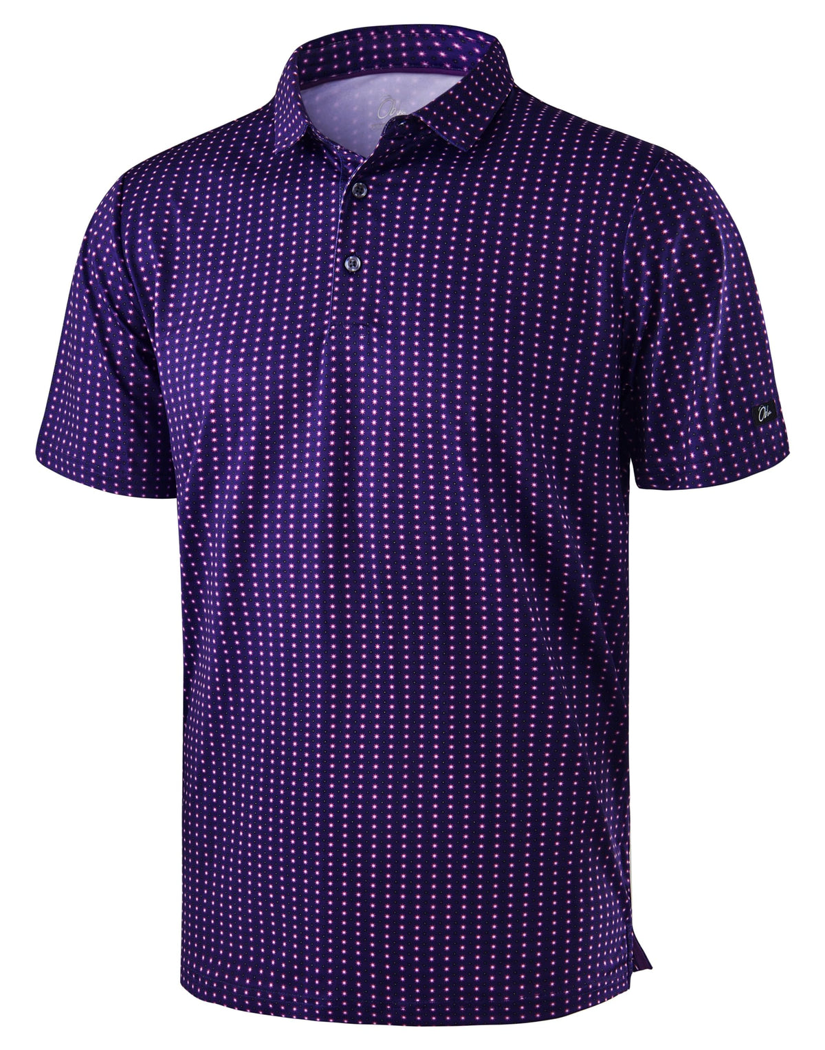 Obla Men's Golf Polo Shirts Print Short Sleeve Dry Fit Collared Shirt