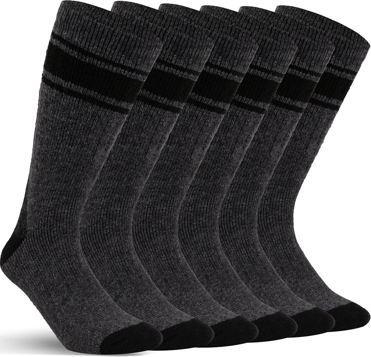 Alvada Mens Merino Wool Crew Socks Thermal and Warm Socks for Winter Work Hiking Running 3 Pairs