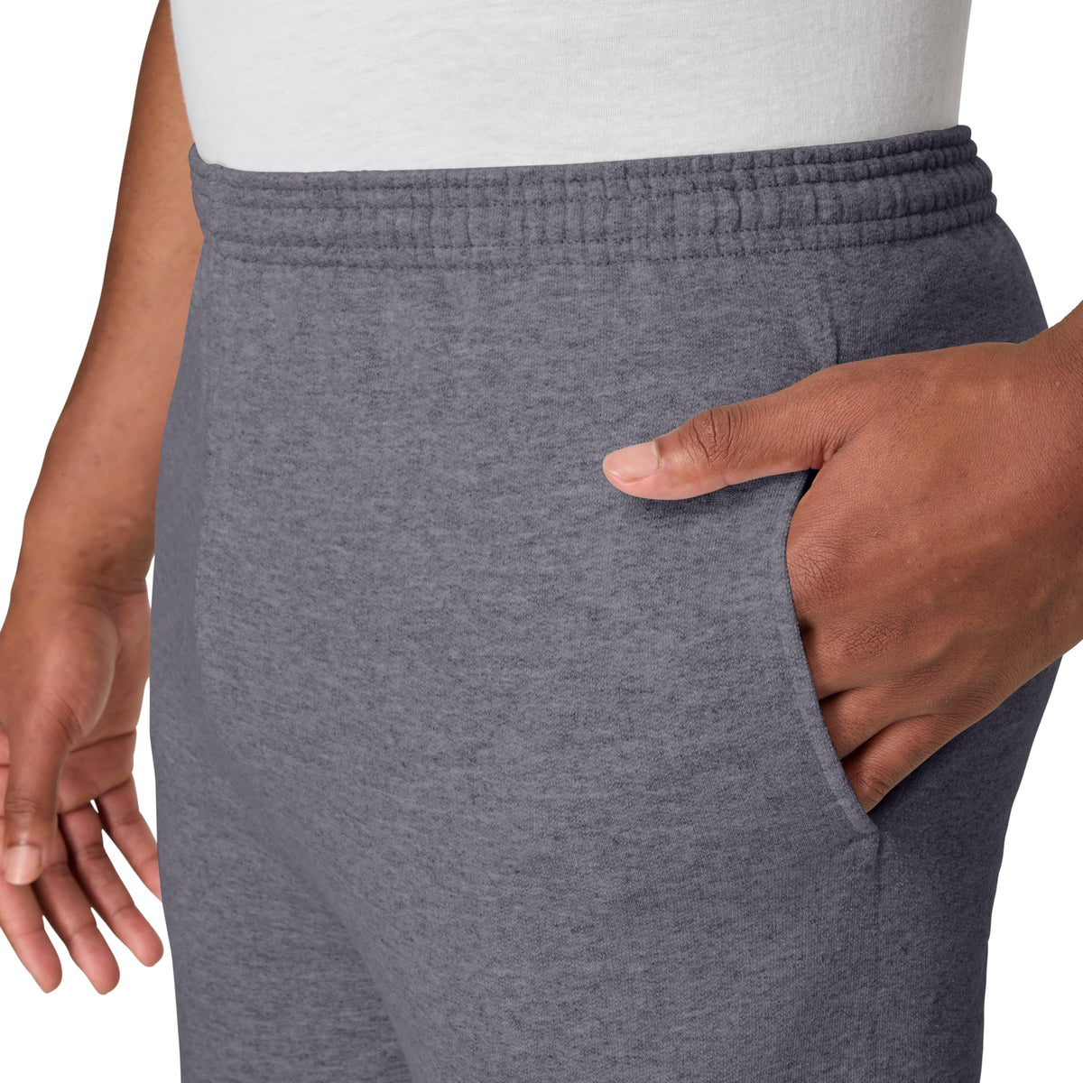 Hanes Men's EcoSmart Sweatpants, Athletic Lounge Pants with Pockets, Open Hem Bottom, Fleece Pants
