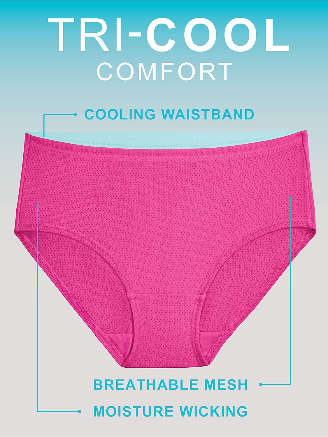 Fruit of the Loom womens Breathable Underwear, Moisture Wicking Keeps You Cool & Comfortable, Available in Plus Size