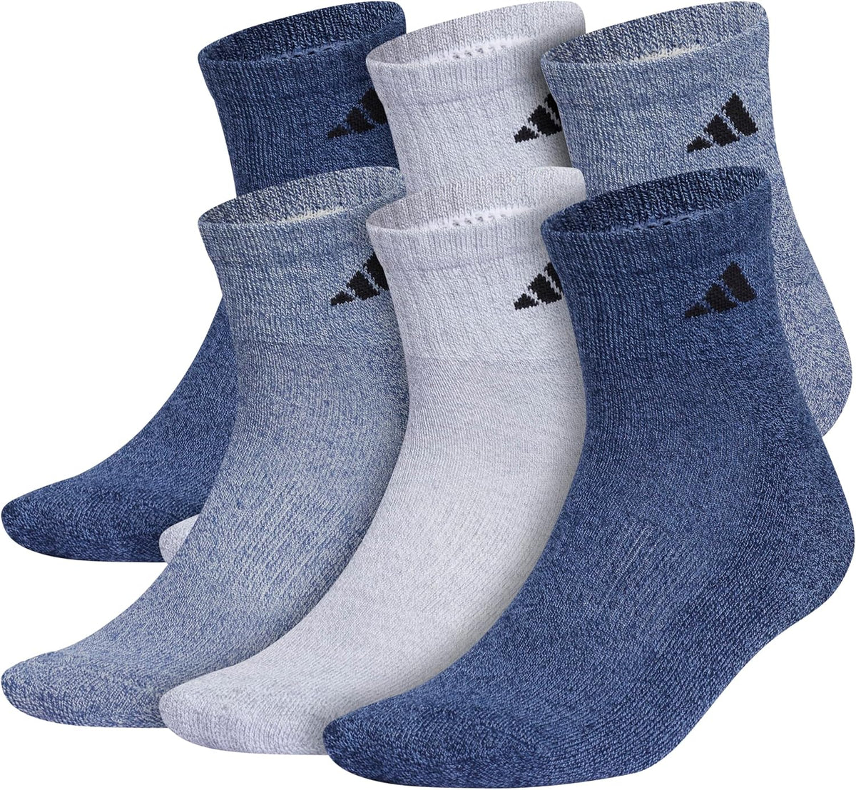 adidas Men's Athletic Cushioned Quarter Ankle Socks 6 Pairs