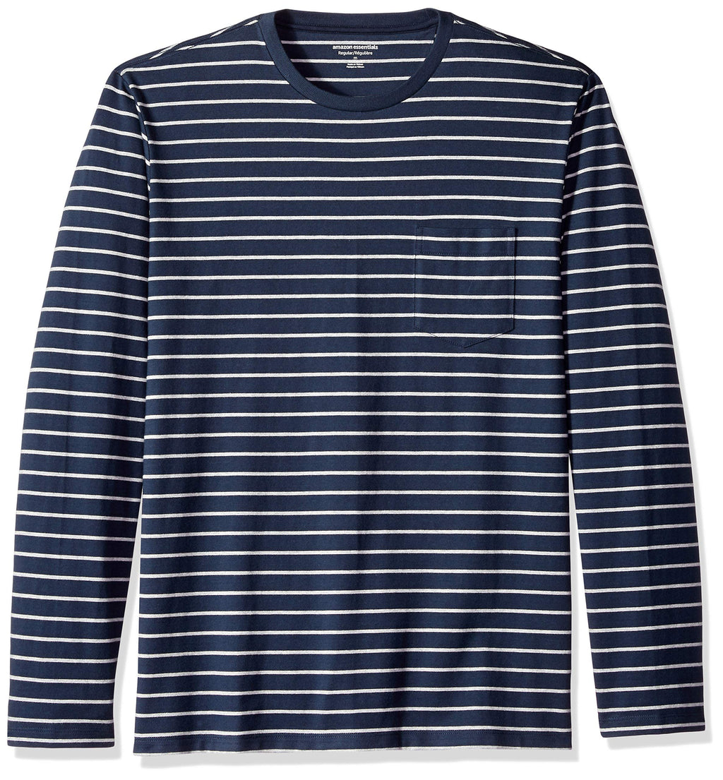 Amazon Essentials Men's Regular-Fit Crewneck Long-Sleeve T-Shirt, Casual Cotton Jersey